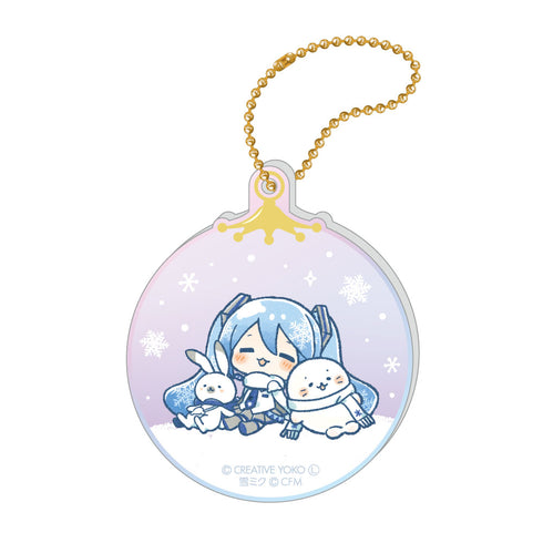 『しろたん×雪ミク』オーロラアクリルキーホルダー ちびキャラVer. B
