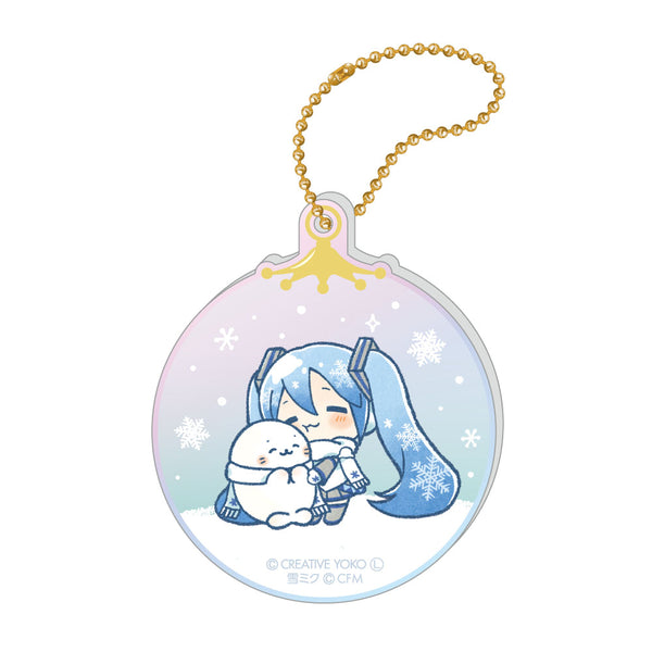 『しろたん×雪ミク』オーロラアクリルキーホルダー ちびキャラVer. C