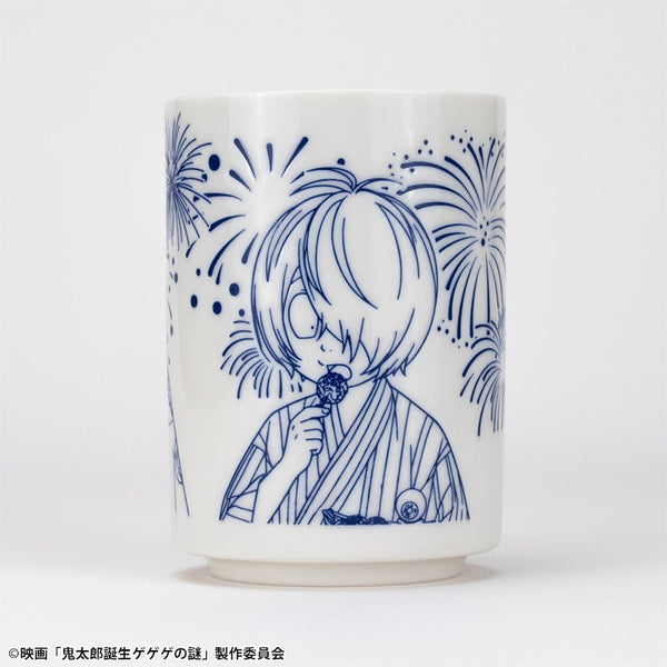 『鬼太郎誕生 ゲゲゲの謎』描き下ろし湯のみ 鬼太郎&目玉おやじ&ねこ娘 お祭り ver.