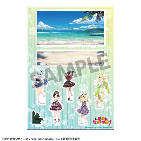 《為這美好的世界獻上祝福!》附背景全新繪製壓克力立牌 度假版