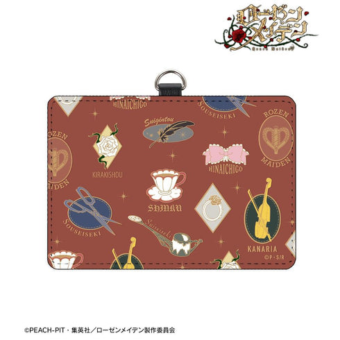 『ローゼンメイデン』モチーフ柄 ネックストラップ付きパスケース レッド【202605再販】