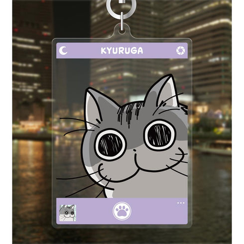 『夜は猫といっしょ』キュルガ フォトフレーム風BIGアクリルキーホルダー【202506再販】