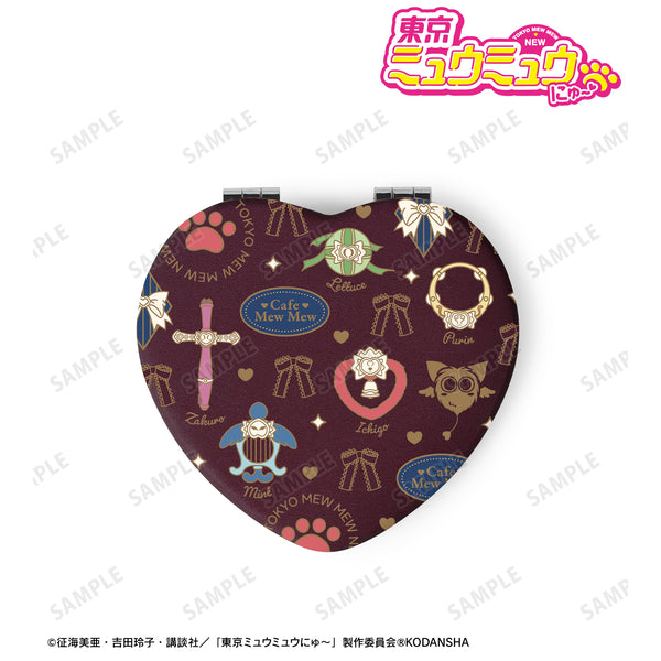 『東京ミュウミュウ にゅ〜♡』ハート型折りたたみミラー (ボルドー)
