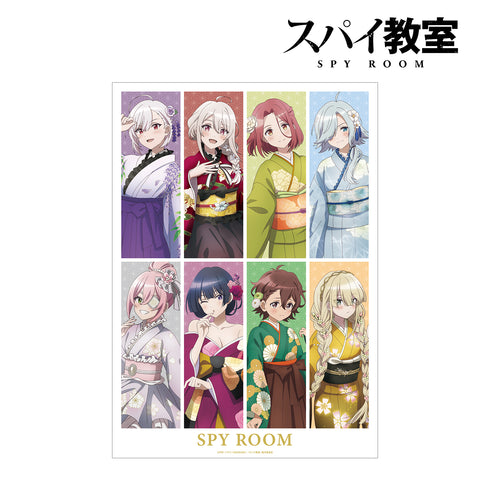 『スパイ教室』描き下ろしイラスト 集合 花柄和装ver. A3マット加工ポスター
