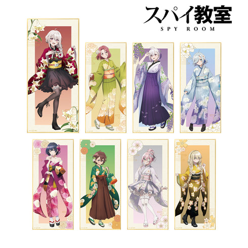 『スパイ教室』描き下ろしイラスト 花柄和装ver. トレーディングスタンド付き色紙 BOX