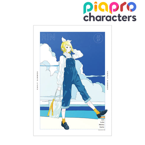 『ピアプロキャラクターズ』描き下ろしイラスト 鏡音リン 初夏のお出かけver. Art by かとうれい A3マット加工ポスター
