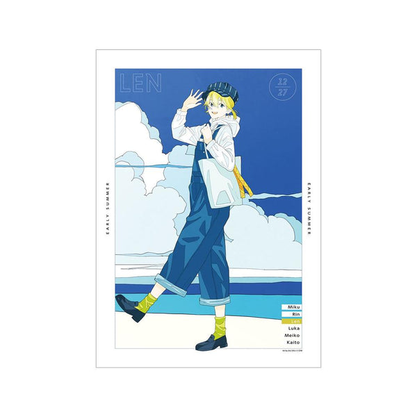 『ピアプロキャラクターズ』描き下ろしイラスト 鏡音レン 初夏のお出かけver. Art by かとうれい A3マット加工ポスター【202603再販】