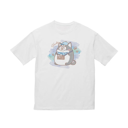 『松犬』ハスキー Ani-Art aqua label BIGシルエットTシャツユニセックス【202503再販】