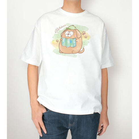 『松犬』レトリバー Ani-Art aqua label BIGシルエットTシャツユニセックス【202503再販】