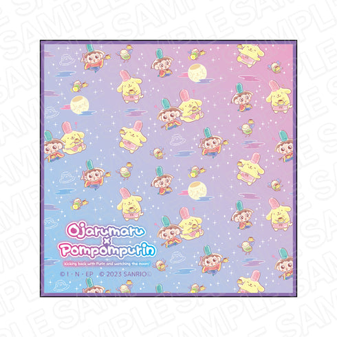『おじゃる丸×ポムポムプリン』 ミニタオル B