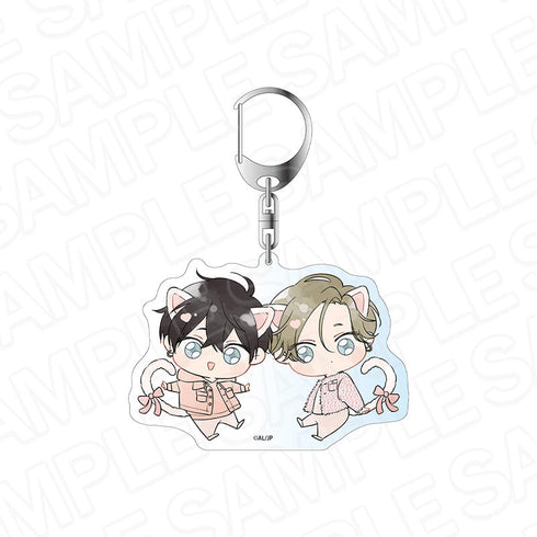 『僕の番はサラブレットΩ』 ホログラムキーホルダー 浅香礼旺&柳瑛斗 ミニキャラ ver.
