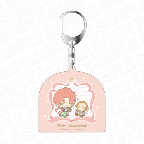 『夢職人と忘れじの黒い妖精×サンリオキャラクターズ』 ホログラムキーホルダー ルージュ×もんきち