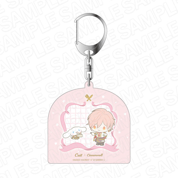 『夢職人と忘れじの黒い妖精×サンリオキャラクターズ』 ホログラムキーホルダー キュイ×シナモロール