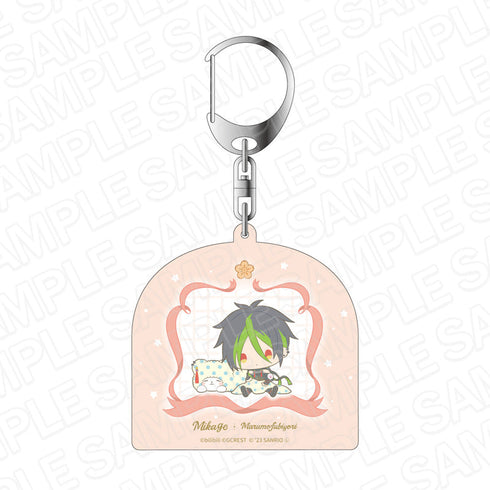『夢職人と忘れじの黒い妖精×サンリオキャラクターズ』 ホログラムキーホルダー 御影×まるもふびより
