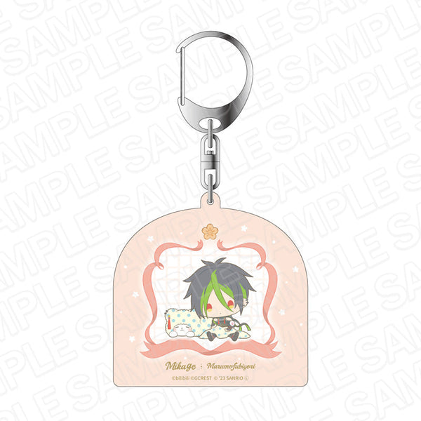 『夢職人と忘れじの黒い妖精×サンリオキャラクターズ』 ホログラムキーホルダー 御影×まるもふびより