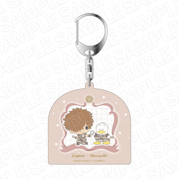 『夢職人と忘れじの黒い妖精×サンリオキャラクターズ』 ホログラムキーホルダー ラグーン×あひるのペックル