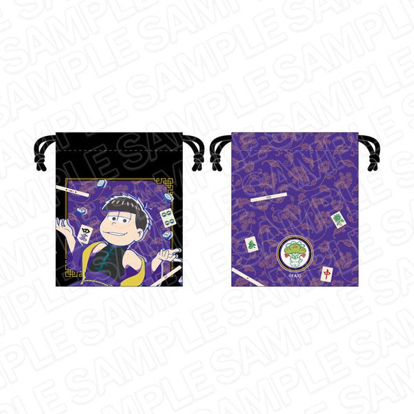 『おそ松さん×Mリーグ』 点棒入れ巾着 一松 チーム松野家 ver.