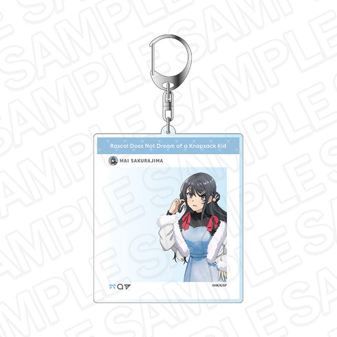 『青春ブタ野郎はランドセルガールの夢を見ない』SNS風キーホルダー 桜島麻衣 winter ver.