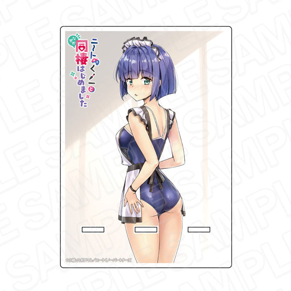 『ニートくノ一となぜか同棲はじめました』アクリルスマホスタンド 和泉緋那 スク水エプロン ver.