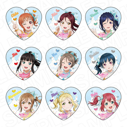 『ラブライブ!サンシャイン!!』ハート型カンバッジ Cafe party ver. セット