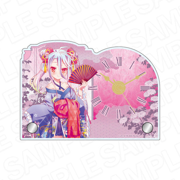 『ノーゲーム・ノーライフ』ミニアクリルクロック 白 和服サイバー ver.