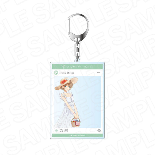 『きみが死ぬまで恋をしたい』SNS風アクリルキーホルダー トツキ・シーナ ピクニック ver.