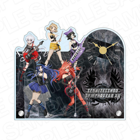 『戦姫絶唱シンフォギアXV』アクリルクロック 響&翼&クリス&奏&未来 ヘヴィメタル ver.