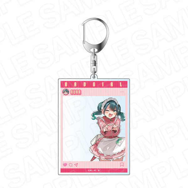 『ばっどがーる』SNS風アクリルキーホルダー 瑠璃葉るら ジャージメイド ver.