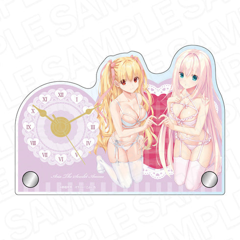 『緋弾のアリア』ミニアクリルクロック 理子&リサ ボンテージランジェリー ver.