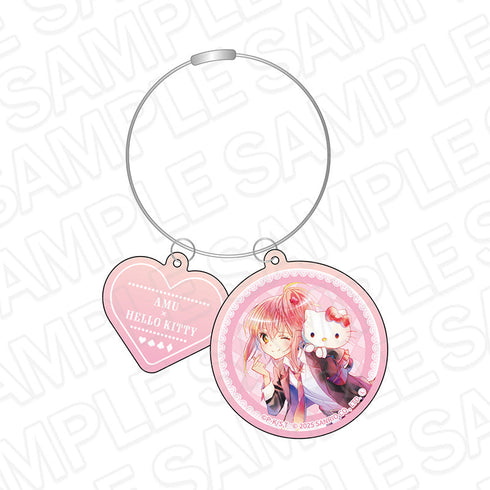 『しゅごキャラ!×サンリオキャラクターズ』ワイヤーキーホルダー PALE TONE series 日奈森あむ×ハローキティ