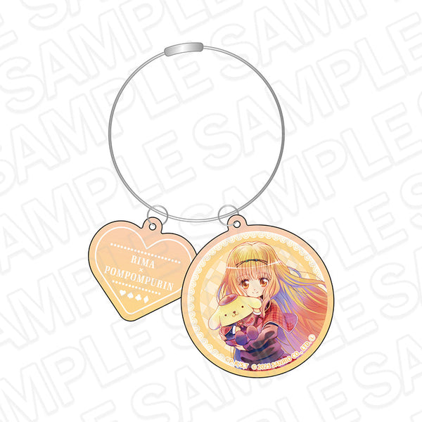 『しゅごキャラ!×サンリオキャラクターズ』ワイヤーキーホルダー PALE TONE series 真城りま×ポムポムプリン