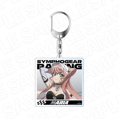 『戦姫絶唱シンフォギアXV』ホログラムアクリルキーホルダー マリア・カデンツァヴナ・イヴ SYMPHOGEAR RACING ver.