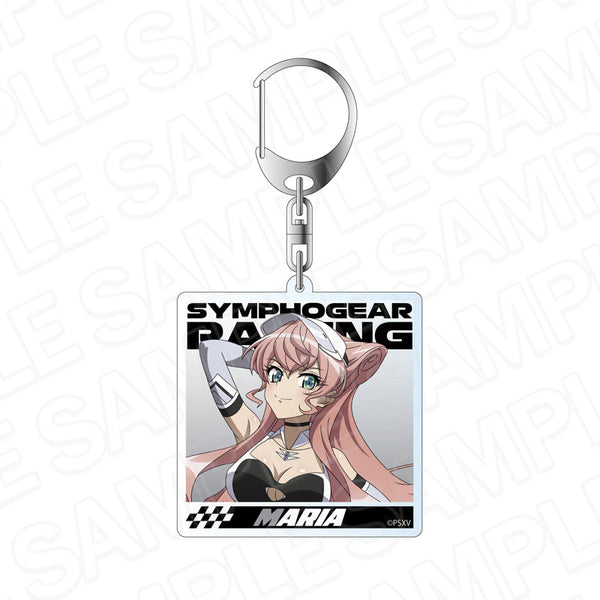 『戦姫絶唱シンフォギアXV』ホログラムアクリルキーホルダー マリア・カデンツァヴナ・イヴ SYMPHOGEAR RACING ver.