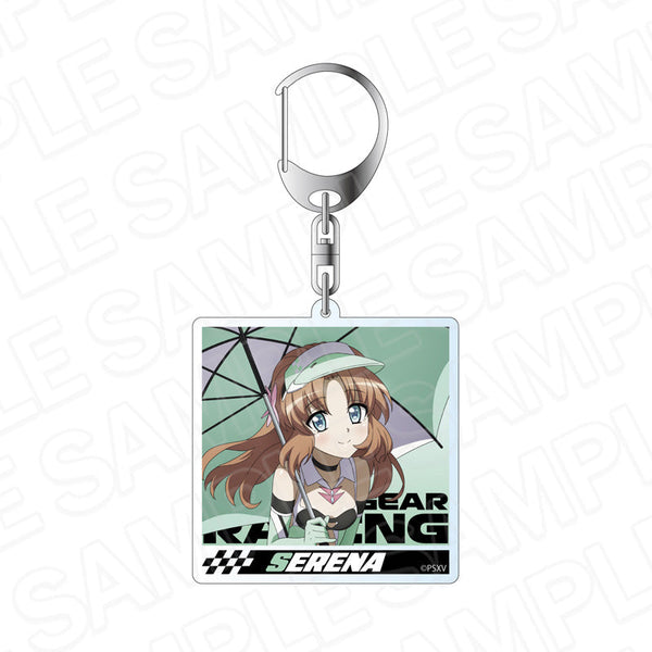 『戦姫絶唱シンフォギアXV』ホログラムアクリルキーホルダー セレナ・カデンツァヴナ・イヴ SYMPHOGEAR RACING ver.