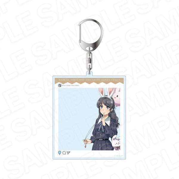 『青春ブタ野郎はサンタクロースの夢を見ない』SNS風キーホルダー 桜島麻衣 遊園地 ver.