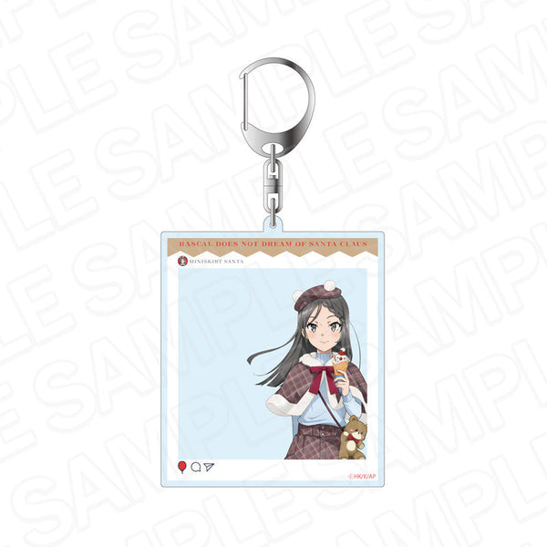 『青春ブタ野郎はサンタクロースの夢を見ない』SNS風キーホルダー ミニスカサンタ 遊園地 ver.