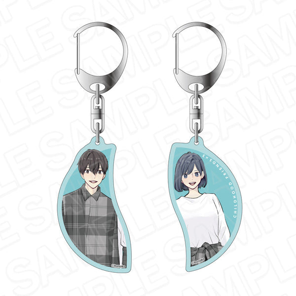 『3組の幼なじみ』ペアキーホルダー 沢村みのり&宮内隼太 モノトーン ver.