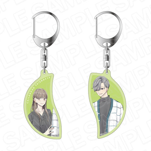 『3組の幼なじみ』ペアキーホルダー 中谷すず&倉橋歩 モノトーン ver.