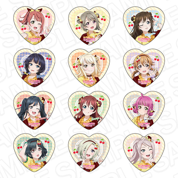 『ラブライブ!虹ヶ咲学園スクールアイドル同好会』ハート型カンバッジ Cafe party ver. セット