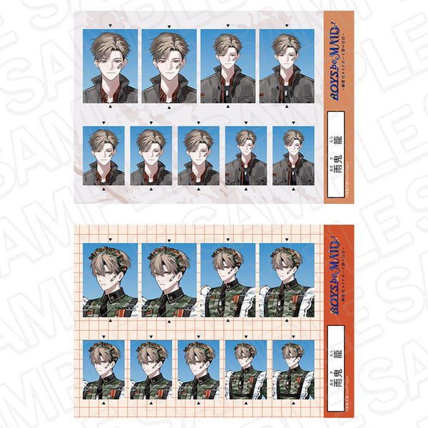 『BOYS be MAID!~御曹司メイドボーイ部の日日~』証明写真風ステッカーセット 雨鬼 籠 Everyday Clothes AW ver.