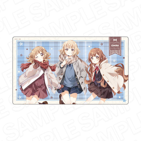 『大室家』ラバーデスクマット 撫子&櫻子&花子 マフラー ver.