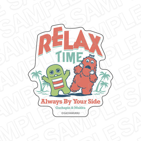 『ガチャピン・ムック』ステッカー RELAX TIME college ver.