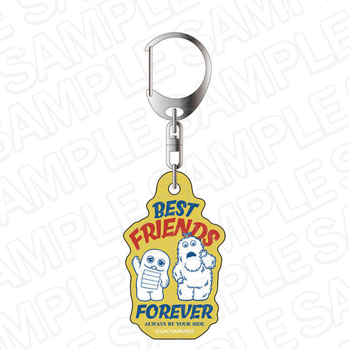 『ガチャピン・ムック』ラメアクリルキーホルダー BEST FRIENDS FOREVER college ver.