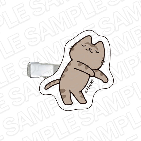 『うごく!ねこむかしばなし』アクリルヘアクリップ キジトラ