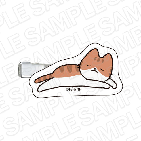 『うごく!ねこむかしばなし』アクリルヘアクリップ チャトラ