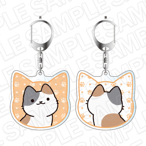 『うごく!ねこむかしばなし』両面キーホルダー ミケネコ