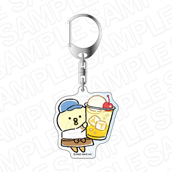 『MIND WAVE キャラクター』アクリルキーホルダー ぴよこ豆 CAFE STAND ver.