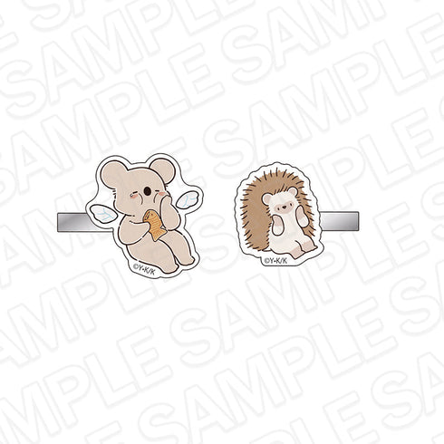 『コアラ絵日記』フロッキーアクリルヘアクリップセット コアラとハリネズミ