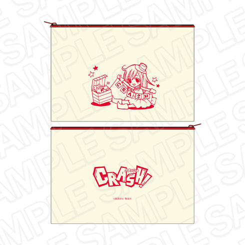 "CRASH!" Canvas Flat Pouch: Ribbon 70th Anniversary CAFE