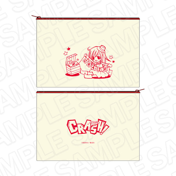 "CRASH!" Canvas Flat Pouch: Ribbon 70th Anniversary CAFE